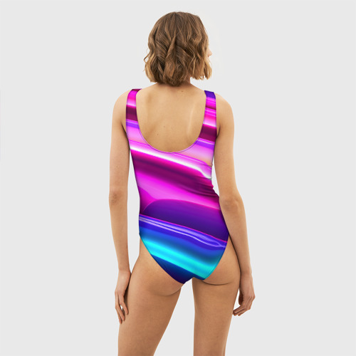 Женский купальник 3D Неоновые объемные полосы, цвет 3D печать - фото 4