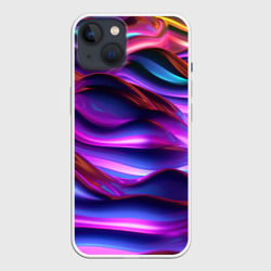 Неоновые синие и фиолетовые  волны – Чехол для iPhone 13 с принтом купить