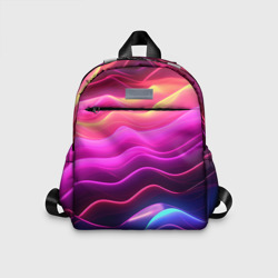 Детский рюкзак 3D Розовые и фиолетовые неоновые волны