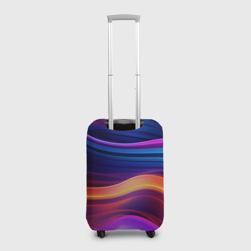 Чехол для чемодана 3D Волнистые неоновые линии, цвет 3D печать - фото 2