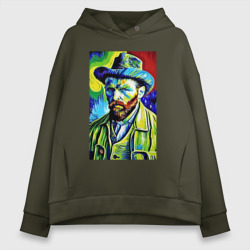 Женское худи Oversize хлопок Vincent Van Gogh - self-portrait