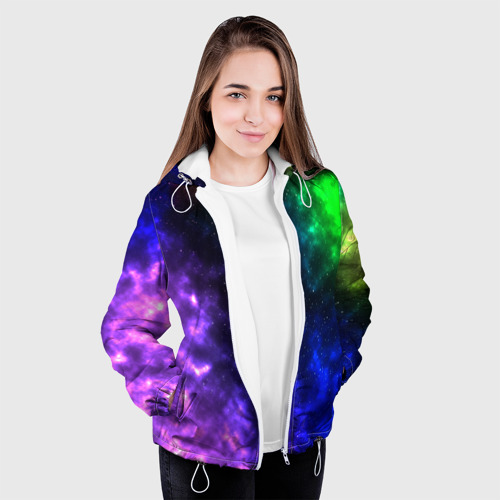 Женская куртка 3D с принтом Космос мультицвет, вид сбоку #3
