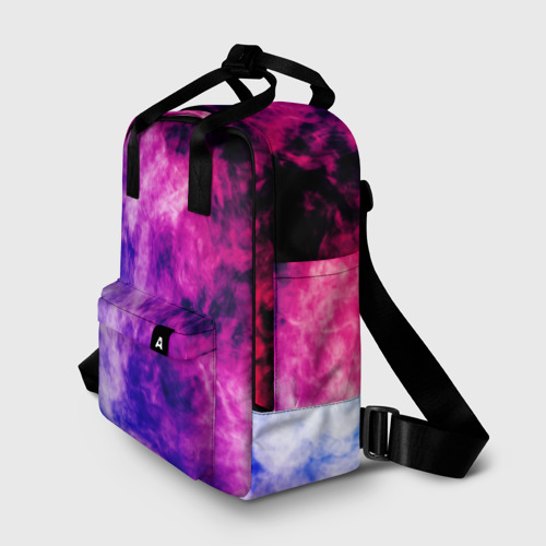 Женский рюкзак 3D с принтом Неоновый дым в динамике, фото на моделе #1
