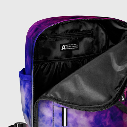 Женский рюкзак 3D с принтом Неоновый дым в динамике, фото #5