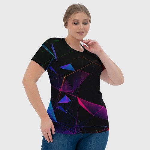 Женская футболка 3D Midjourney - Цветные осколки реальности, цвет 3D печать - фото 6