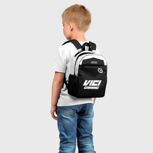 Детский рюкзак 3D с принтом Форма Vici Gaming black, фото на моделе #1