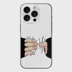Чехол для iPhone 16 Pro силиконовый с защитой камеры Рука сжимает талию