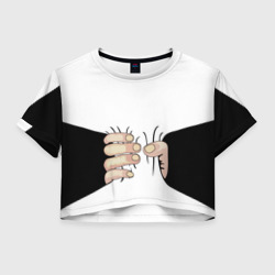 Женская футболка Crop-top 3D Рука сжимает талию