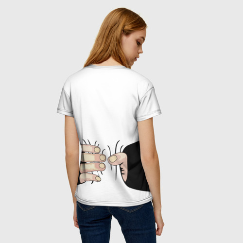 Женская футболка 3D Рука сжимает талию, цвет 3D печать - фото 4