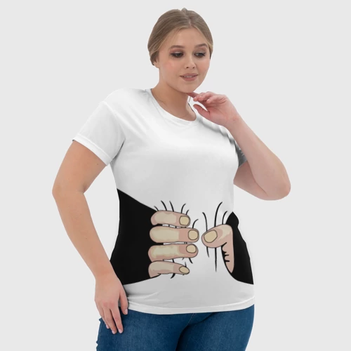 Женская футболка 3D с принтом Рука сжимает талию, фото #4