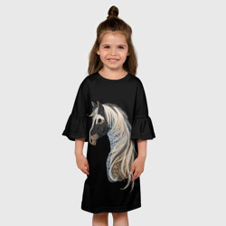 Детское платье 3D Вышивка Лошадь - фото 2