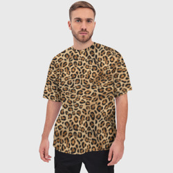 Мужская футболка oversize 3D Шкура леопарда, гепарда, ягуара, рыси - фото 2