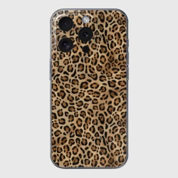 Чехол для iPhone 15 Pro Max силиконовый с защитой камеры Шкура леопарда, гепарда, ягуара, рыси