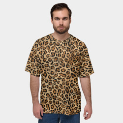 Мужская футболка oversize 3D Шкура леопарда, гепарда, ягуара, рыси - фото 2