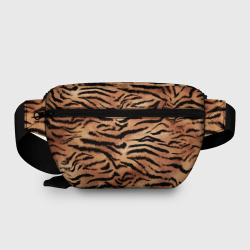Поясная сумка 3D с принтом Полосатая шкура тигра, вид сзади #1