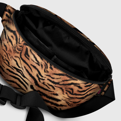 Поясная сумка 3D с принтом Полосатая шкура тигра, фото #6