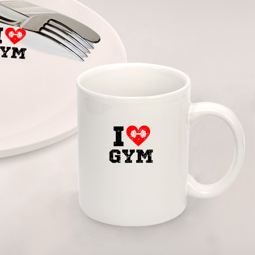 Набор: тарелка + кружка I love gym - фото 2