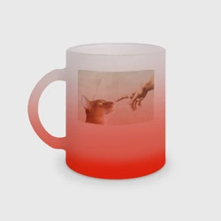 Кружка матовая стеклянная Сотворение кота абиссинца