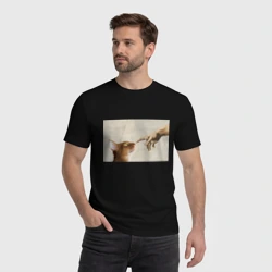 Мужская футболка хлопок Сотворение кота абиссинца - фото 2
