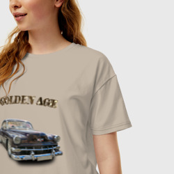 Женская футболка хлопок Oversize Классический автомобиль Chevrolet Bel Air - фото 2