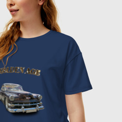 Женская футболка хлопок Oversize Классический автомобиль Chevrolet Bel Air - фото 2