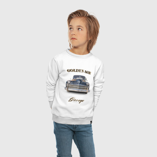Детский свитшот хлопок Классический автомобиль Chrysler New Yorker, цвет белый - фото 5