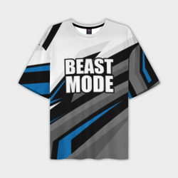 Мужская футболка oversize 3D Beast mode - blue sport