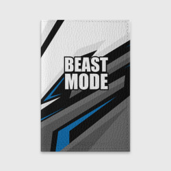 Обложка для паспорта матовая кожа Beast mode - blue sport