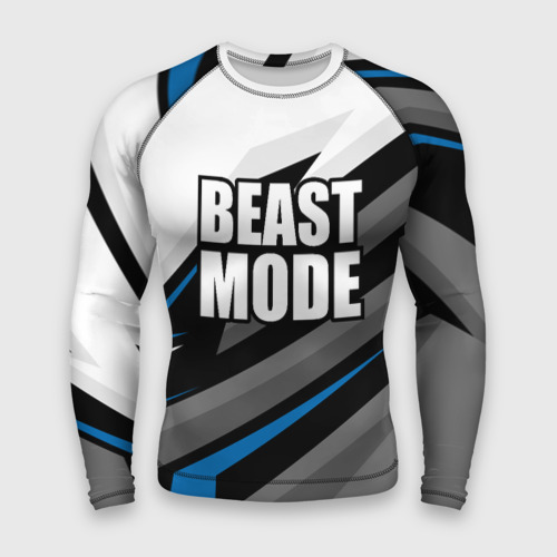 Мужской рашгард 3D Beast mode - blue sport, цвет 3D печать