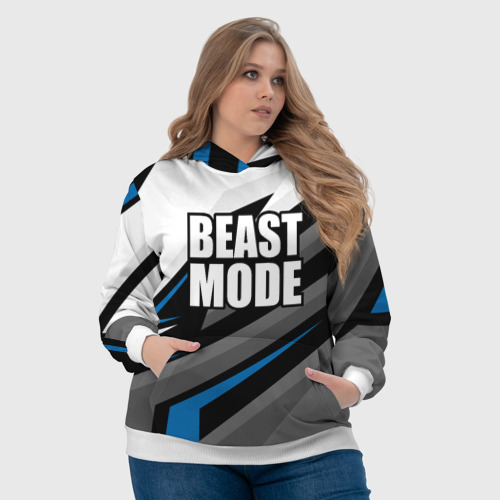 Женская толстовка 3D с принтом Beast mode - blue sport, фото #4