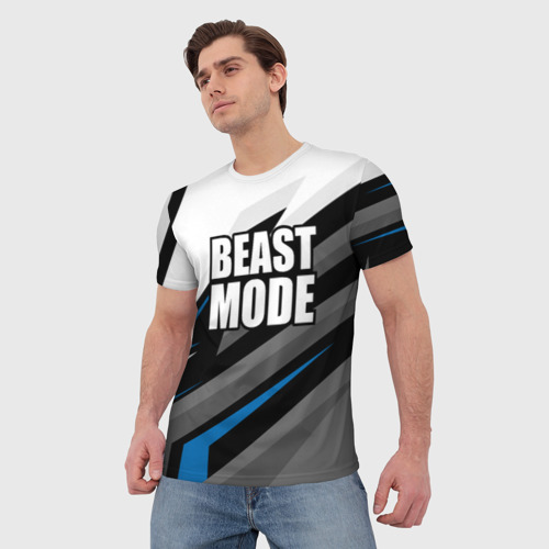 Мужская футболка 3D Beast mode - blue sport, цвет 3D печать - фото 3