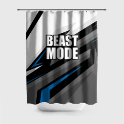 Штора 3D для ванной Beast mode - blue sport