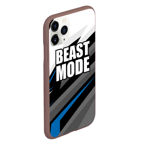 Чехол для iPhone 11 Pro матовый с принтом Beast mode - blue sport, вид сбоку #3
