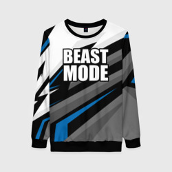 Женский свитшот 3D Beast mode - blue sport
