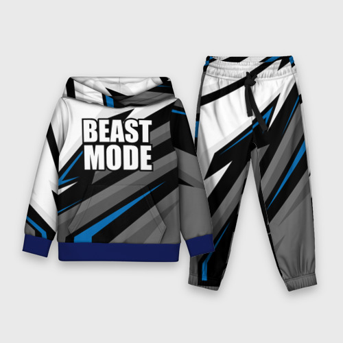 Детский костюм с толстовкой 3D Beast mode - blue sport, цвет синий