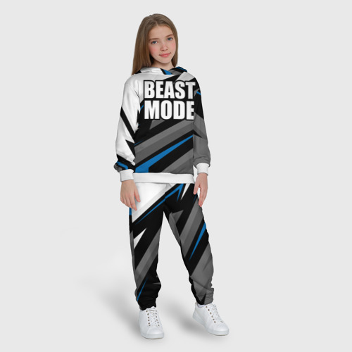 Детский костюм с толстовкой 3D Beast mode - blue sport, цвет белый - фото 5