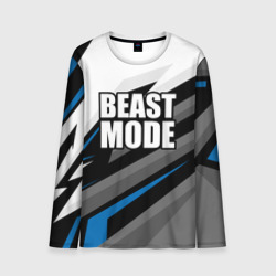 Мужской лонгслив 3D Beast mode - blue sport