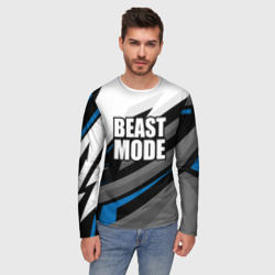 Мужской лонгслив 3D Beast mode - blue sport - фото 2