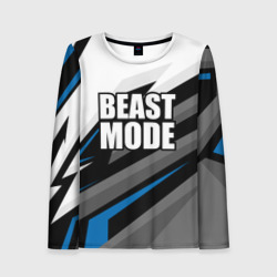 Женский лонгслив 3D Beast mode - blue sport