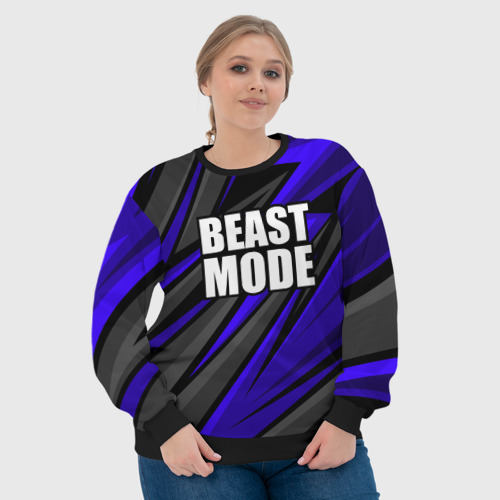Женский свитшот 3D с принтом Beast mode - синяя униформа, фото #4
