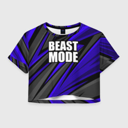 Женская футболка Crop-top 3D Beast mode - синяя униформа