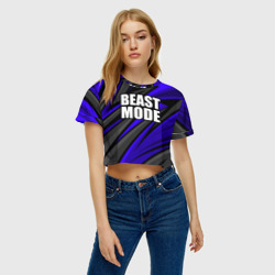 Женская футболка Crop-top 3D Beast mode - синяя униформа - фото 2