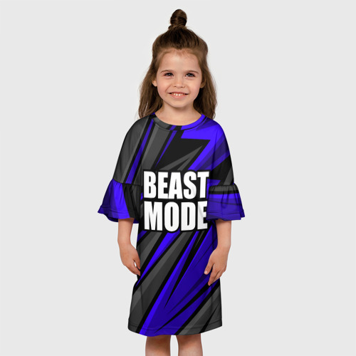 Детское платье 3D с принтом Beast mode - синяя униформа, вид сбоку #3