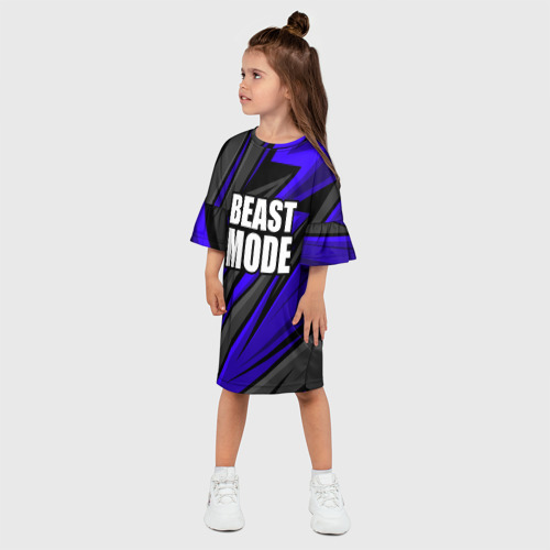 Детское платье 3D с принтом Beast mode - синяя униформа, фото на моделе #1