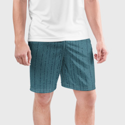Мужские шорты спортивные Мелкая мозаика бирюзовый полосы - фото 2