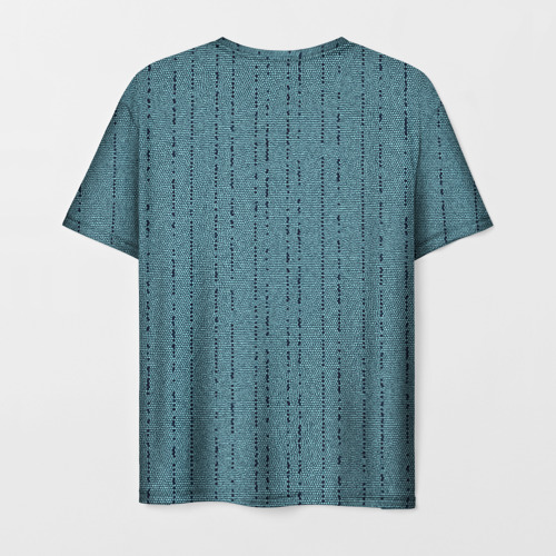 Мужская футболка 3D Мелкая мозаика бирюзовый полосы, цвет 3D печать - фото 2