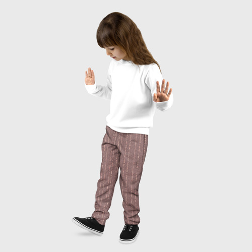 Детские брюки 3D Мелкая мозаика бордо полосы, цвет 3D печать - фото 3