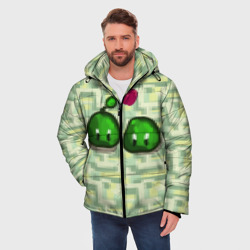 Мужская зимняя куртка 3D Зеленые слаймы стардью - фото 2