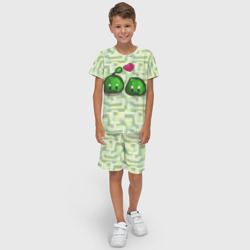 Детский костюм с шортами 3D Зеленые слаймы стардью - фото 2