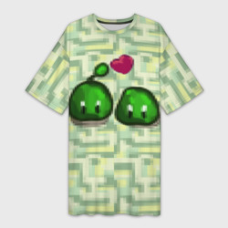 Платье-футболка 3D Зеленые слаймы стардью
